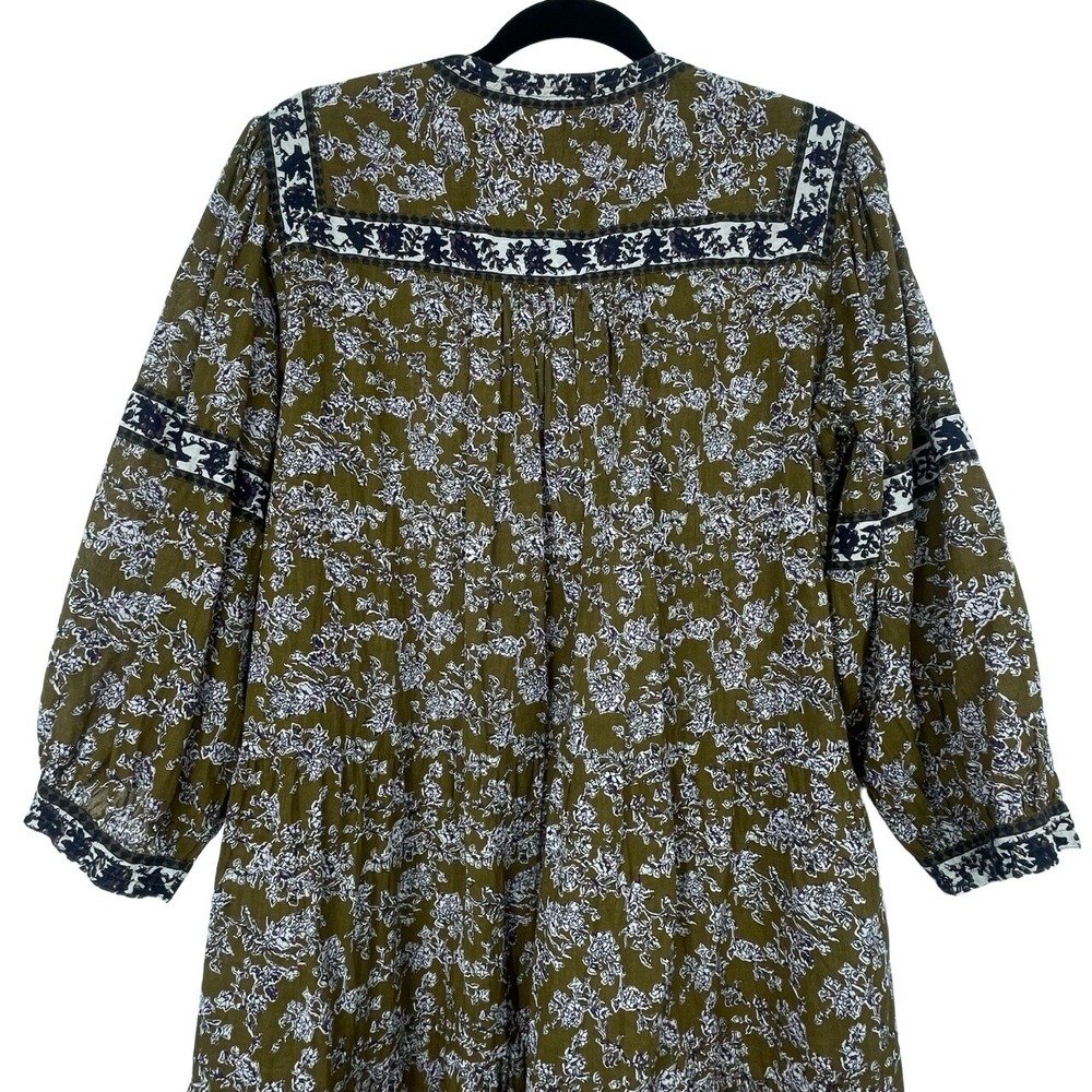 Lola Austraillia Womens 3/4 Sleeve Elevated Indie Boho A-Line Midi Dress Large - Picture 10 of 13